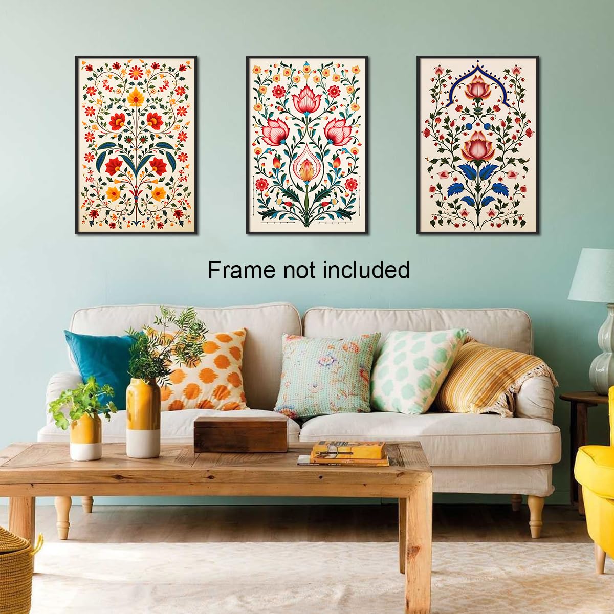 Amazon.co.jp: foefvpeft フラワーキャンバスウォールアート、3ピース